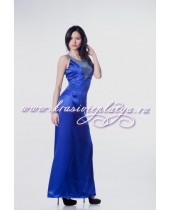 Элегантное длинное синее платье
