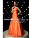 Вечернее оранжевое длинное платье